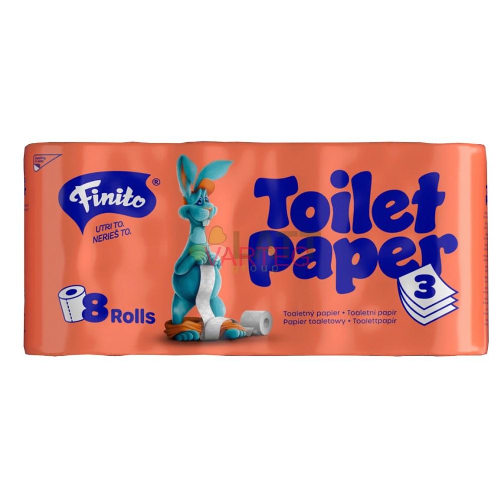 Toaletní papír FINITO, 3 vrstvý, 100% celulóza